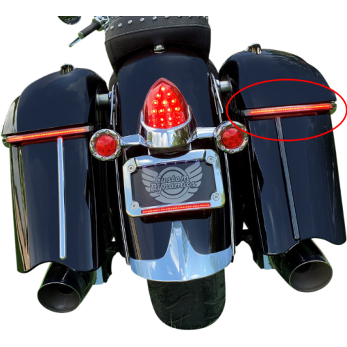 PartzBiz HD: -Custom Dynamics Low Profile Saddlebag Lights เลนส์สีแดง Chrome Trim Indian 15-Up PartzBiz HD: -Custom Dynamics Low Profile Saddlebag Lights เลนส์สีแดง Chrome Trim Indian 15-Up