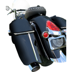 PartzBiz HD CD-IND-SPR-V2-S - Custom Dynamics Low Profile Saddlebag Lights Smoke Lens Chrome Trim Indian 15-Up