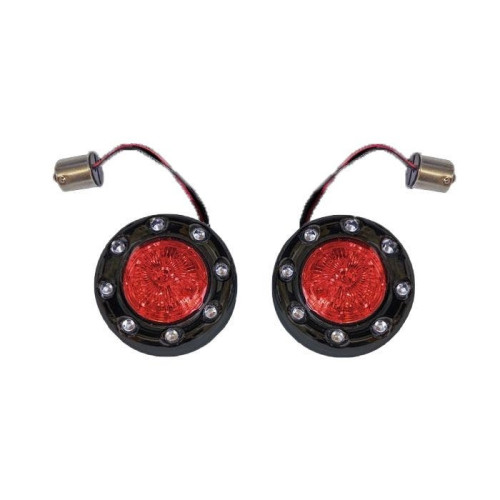 PartzBiz HD: -Custom Dynamics PRObeam††Black Bullet Ringz 1156 สัญญาณไฟเลี้ยว LED ด้านหลังเลนส์สีแดง