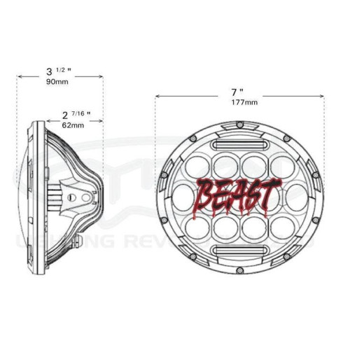 PartzBiz HD: 4419088-Cyron ABIG7-B6K Black Beast LED ไฟหน้า 7 นิ้ว Harley & รุ่นเมตริก 481233 Touring Bagger Dresser PartzBiz HD: 4419088-Cyron ABIG7-B6K Black Beast LED ไฟหน้า 7 นิ้ว Harley & รุ่นเมตริก 481233 Touring Bagger Dresser