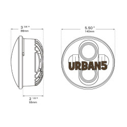 PartzBiz HD TR481206 - Cyron Motor ABIG5-A6K Urban 5.75" LED Integrated Headlight 227-0004 ABIG5-A6K 481206 Harley Davidson Dyna; Softail; Sportster; Tour Glide