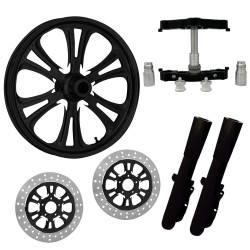 PartzBiz HD CZAR-DUAL-BLK-KIT-PCKG - Czar Black 23" Wheel Tire Dual Rotors w/ Raked Triple Trees Lowers & Sliders | CZAR-DUAL-BLK-KIT-PCKG PartzBiz HD CZAR-DUAL-BLK-KIT-PCKG - Czar Black 23" Wheel Tire Dual Rotors w/ Raked Triple Trees Lowers & Sliders | CZAR-DUAL-BLK-KIT-PCKG