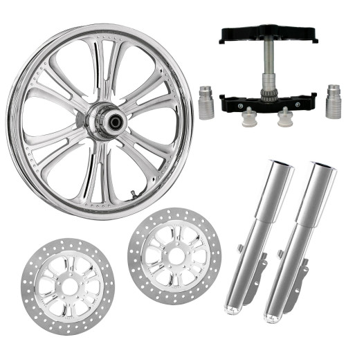 PartzBiz HD: 4419053-Czar Chrome 23" Wheel Tire Dual Rotors w/ Raked Triple Trees Lowers & Sliders | CZAR-DUAL-CHR-KIT-PCKG PartzBiz HD: 4419053-Czar Chrome 23" Wheel Tire Dual Rotors w/ Raked Triple Trees Lowers & Sliders | CZAR-DUAL-CHR-KIT-PCKG