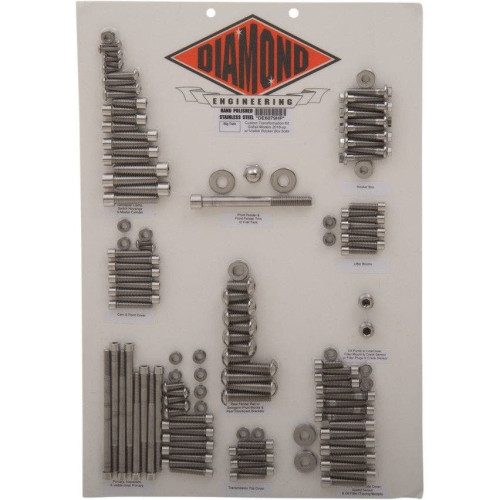 PartzBiz HD: 4418734-Diamond Engineering DE6079HP ชุดสลักเกลียวเครื่องยนต์สแตนเลส Harley Softail M8 การอัพเกรดใหม่ที่ดีที่สุดการเปลี่ยน touring bagger dresser เกียร์ระบบขับเคลื่อนตัวยึดฮาร์ดแวร์