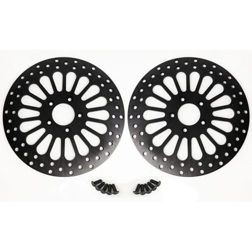 PartzBiz HD: 4418665-DNA Black Super Spoke Dual Front 11.5 Disc Rotor Harley Touring FLH/T PartzBiz HD: 4418665-DNA Black Super Spoke Dual Front 11.5 Disc Rotor Harley Touring FLH/T