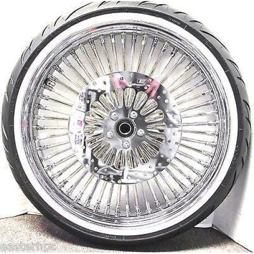 PartzBiz HD: 4418579-DNA Chrome Mammoth 21" 16" 52 Fat Spoke Wheel White Wall Tire Package Harley FLST 00-07 PartzBiz HD: 4418579-DNA Chrome Mammoth 21" 16" 52 Fat Spoke Wheel White Wall Tire Package Harley FLST 00-07
