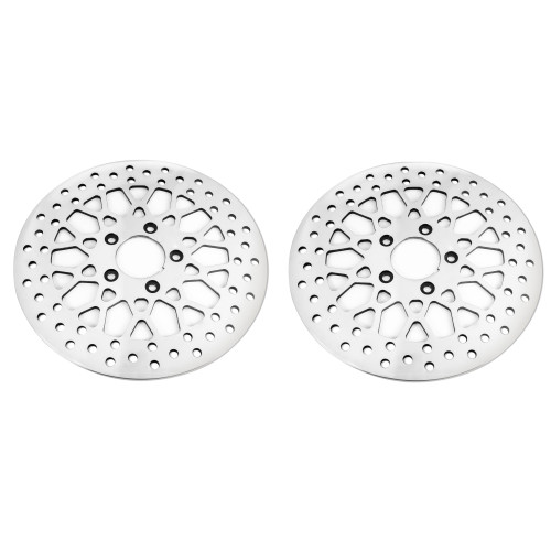 PartzBiz HD: 4418517-DNA High Polished Mesh Single Front & Rear 11.5 Disc Rotors Harley Softail Dyna XL | M-RT-2162 PartzBiz HD: 4418517-DNA High Polished Mesh Single Front & Rear 11.5 Disc Rotors Harley Softail Dyna XL | M-RT-2162