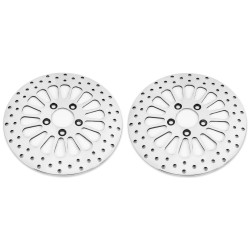 PartzBiz HD M-RT-2100 (x2) / EP-13274 (x2) - DNA Super Spoke Polished Dual Front 11.5 Disc Rotors Harley Touring 00-07 (Pair) | M-RT-2102 PartzBiz HD M-RT-2100 (x2) / EP-13274 (x2) - DNA Super Spoke Polished Dual Front 11.5 Disc Rotors Harley Touring 00-07 (Pair) | M-RT-2102