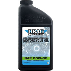 PartzBiz HD DS36010774 - Drag 1 US ควอร์ต 25W-60 น้ำมันเครื่องแร่ประสิทธิภาพสูงสำหรับ V-Twin