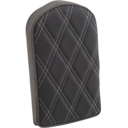 PartzBiz HD DS08220441 - Drag 10 ” Sissy Bar Pad Silver Double Diamond Vinyl Harley & Custom 0822-0441
