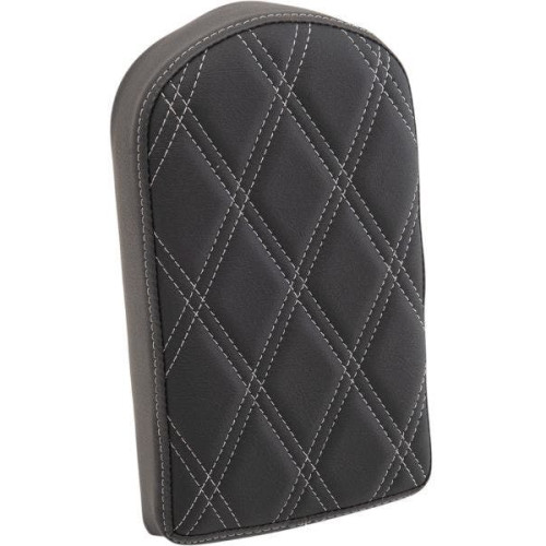 PartzBiz HD: 4418360-Drag 10 ” Sissy Bar Pad Silver Double Diamond Vinyl Harley & Custom 0822-0441