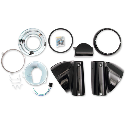 PartzBiz HD: 4418340-Drag 2001-1482 ชุดครอบไฟหน้า Nacelle สีดำ 01-17 Harley Softail FLST 2001-1482 20011482 PartzBiz HD: 4418340-Drag 2001-1482 ชุดครอบไฟหน้า Nacelle สีดำ 01-17 Harley Softail FLST 2001-1482 20011482