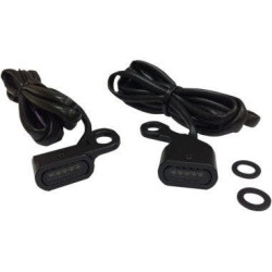 PartzBiz HD DS20402143 - Drag 2040-2143 Black Smoke Lens LED Handlebar Marker Light 09-18 Harley FL FX 20402143