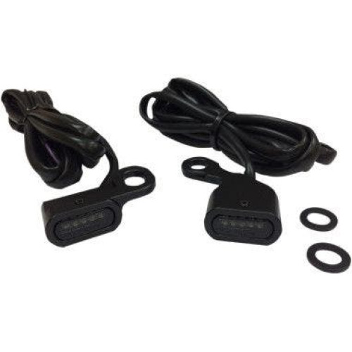 PartzBiz HD: 4418357-Drag 2040-2143 Black Smoke Lens LED Handlebar Marker Light 09-18 Harley FL FX 20402143