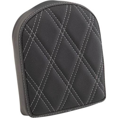 PartzBiz HD: 4418331-Drag 7 ” Sissy Bar Pad Silver Double Diamond Vinyl Harley & Custom 0822-0444