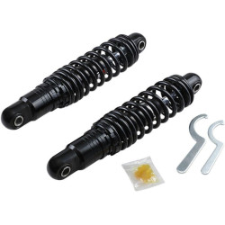 PartzBiz HD DS13101672 - Drag Black 12” โช้คปรับระดับสูง-ต่ำระดับพรีเมียมสำหรับ Harley 99-17