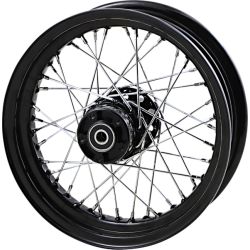 PartzBiz HD DS02030667 - Drag Black 16 x 3 40 Spoke Front Wheel Dual Disc No ABS Harley Touring 00-07