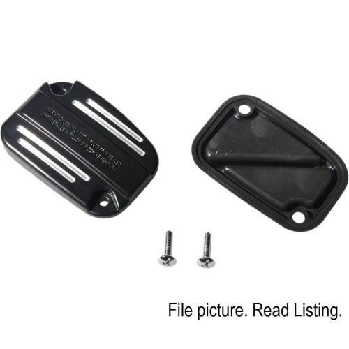 PartzBiz HD: 4418234-Drag Black Front Brake Master Cylinder Cover with Gasket Harley Touring FL 17-Up