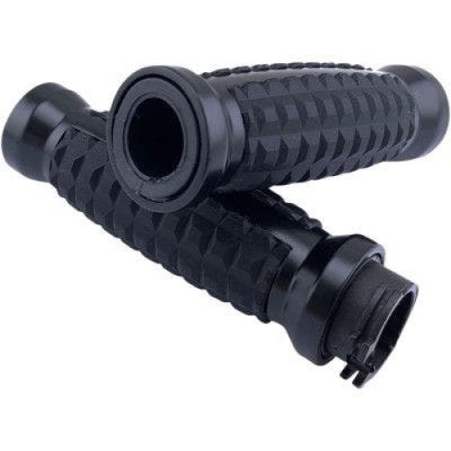 PartzBiz HD: 4418236-Drag Black Grenade Aluminum Soft Rubber 1" Hand Grips Harley 82-20 Cable Throttle 0630-2640 PartzBiz HD: 4418236-Drag Black Grenade Aluminum Soft Rubber 1" Hand Grips Harley 82-20 Cable Throttle 0630-2640