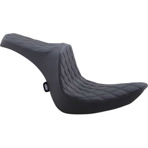 PartzBiz HD: 4418217-Drag Black Predator III 2-Up Double Diamond Vinyl Seat Harley Softail 06-17