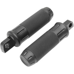 PartzBiz HD DS16201334 - ลาก Black Stealth Billet Custom Male Mount Footpegs หมุดเท้าพร้อมยางคู่ Harley