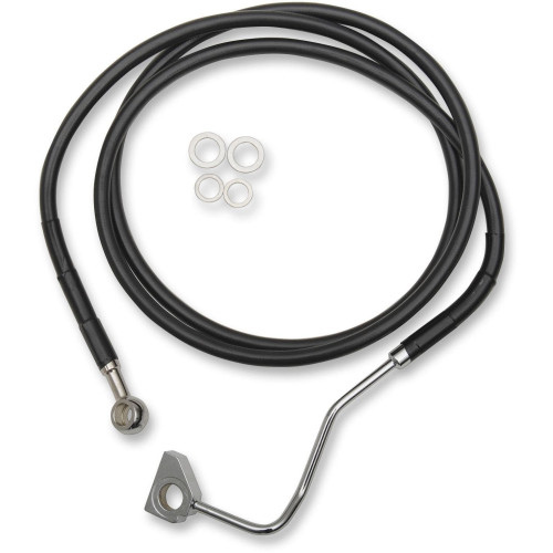 PartzBiz HD: 4418209-Drag Black Vinyl Extended Length Front Brake Line Harley 14-15 W/ABS Plus 4 - 1741-3996