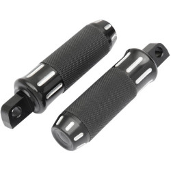 PartzBiz HD DS16201333 - ลากสีดำพร้อมตัด Billet ที่วางเท้าชายแบบกำหนดเองหมุดเท้าพร้อมยางคู่ฮาร์เลย์