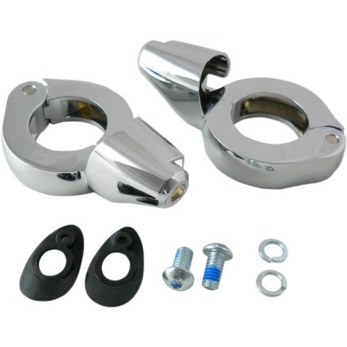 PartzBiz HD: 4418150-ลาก Chrome 39 มม. แคลมป์ไฟเลี้ยวส้อม Mounts Harley และเมตริกกำหนดเอง PartzBiz HD: 4418150-ลาก Chrome 39 มม. แคลมป์ไฟเลี้ยวส้อม Mounts Harley และเมตริกกำหนดเอง