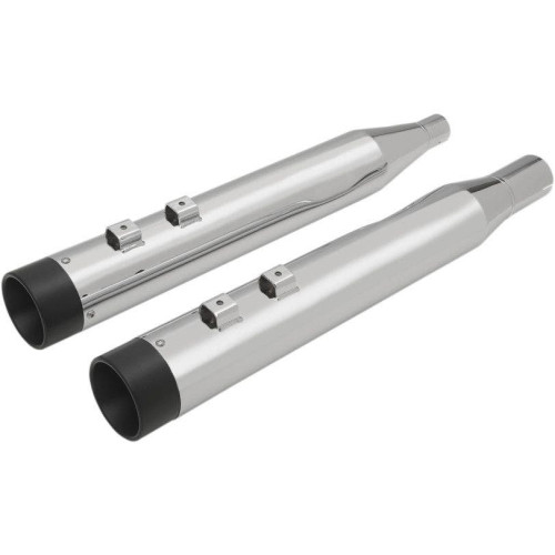 PartzBiz HD: 4418156-Drag Chrome 4" w/ Chrome Billet Tip Slip On Mufflers Harley FLH/T Milwaukee 8 PartzBiz HD: 4418156-Drag Chrome 4" w/ Chrome Billet Tip Slip On Mufflers Harley FLH/T Milwaukee 8