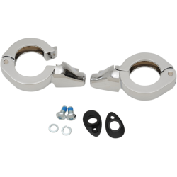 PartzBiz HD DS20201269 - ลาก Chrome 41 มม. แคลมป์สัญญาณเลี้ยวส้อม Mounts Harley และเมตริกกำหนดเอง