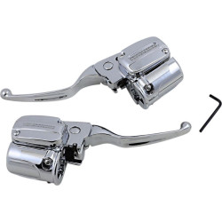 PartzBiz HD DS06102184 - Drag Chrome แฮนด์ควบคุมคลัตช์เบรกไฮดรอลิก ABS Harley Road Glide 17-Up