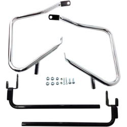 PartzBiz HD DS35011241 - ชุดอุปกรณ์รองรับกระเป๋าข้าง Drag Chrome สำหรับ Harley Touring Electra Road Glide 14-Up