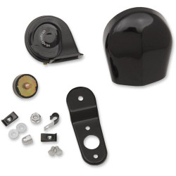 PartzBiz HD DS21070246 - Drag Electric 112db Horn Kit w/ Black Cover & Mounting Harley 90-17 Models | 2107-0246