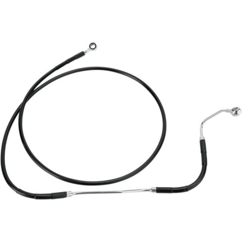 PartzBiz HD: 4417968-ลากด้านหน้าขยาย +2 สีดำ VinylSteel สายเบรคสำหรับ Harley 09-13 FLH/TW/ ABS | 1741-2933