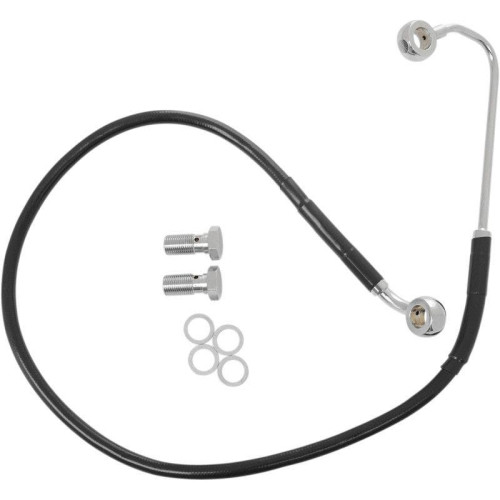 PartzBiz HD: 4417978-Drag Front Extended +6 Black Vinyl Brake Line Harley 12-13 FXS W/ ABS Upper | 1741-3770 PartzBiz HD: 4417978-Drag Front Extended +6 Black Vinyl Brake Line Harley 12-13 FXS W/ ABS Upper | 1741-3770