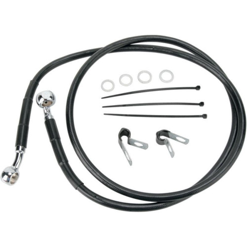 PartzBiz HD: 4417941-Drag Front Extended +8 Black Vinyl Brake Line for Harley 99-07 FXST | 1741-2548 PartzBiz HD: 4417941-Drag Front Extended +8 Black Vinyl Brake Line for Harley 99-07 FXST | 1741-2548