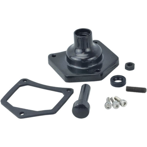 PartzBiz HD: 4417949-Drag Specialties Gloss Black Aluminum Solenoid Starter Cover 91-17 Harley big twin Sportster