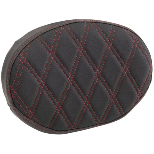 PartzBiz HD: 4417893-Drag Oval Sissy Bar Pad สีแดง Double Diamond Vinyl Harley & Custom 0822-0448 PartzBiz HD: 4417893-Drag Oval Sissy Bar Pad สีแดง Double Diamond Vinyl Harley & Custom 0822-0448