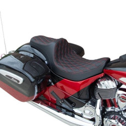 PartzBiz HD DS08102264 - Drag Predator III 2-Up Seat Double Diamond Red Stitch Indian Touring 14-Up PartzBiz HD DS08102264 - Drag Predator III 2-Up Seat Double Diamond Red Stitch Indian Touring 14-Up