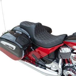 PartzBiz HD DS08102263 - Drag Predator III 2-Up Seat Double Diamond Silver Stitch Indian Touring 14-Up PartzBiz HD DS08102263 - Drag Predator III 2-Up Seat Double Diamond Silver Stitch Indian Touring 14-Up