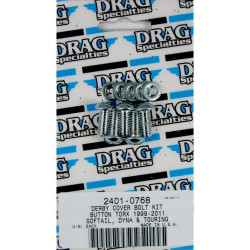 PartzBiz HD DS24010768 - Drag Smooth Chrome Finish Button Head Torx Derby Cover Bolts for Harley Twin Cam PartzBiz HD DS24010768 - Drag Smooth Chrome Finish Button Head Torx Derby Cover Bolts for Harley Twin Cam