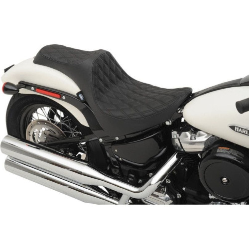 PartzBiz HD: 4417705-Drag Specialties 0802-1145 Black Double Diamond Predator 3 Seat 18-23 Harley-Davidson FL Softail heritage classic slim deluxe bike saddle upgrade replacement  