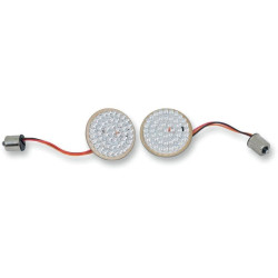PartzBiz HD DS20201755 - Drag Specialties 2020-1755 Dual Function LED Turn Signal Inserts - Bullet Style Harley Davidson upgrade replacement 1157 bulb amber white switchback 20201755 GEN-200-AW-1157