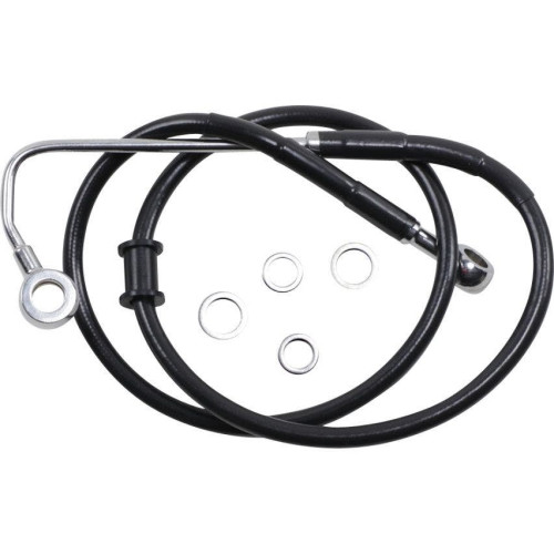 PartzBiz HD: 4417575-Drag Specialties ชุดสายเบรคเคลือบสีดำ 35-3/4” Harley Softail FLSTC 15-17 อะไหล่ใหม่ที่ดีที่สุด