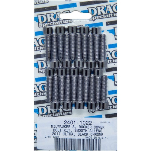 PartzBiz HD: 4417529-Drag Specialties Black Chrome-Plated Rocker Cover Bolt Replacement Kit Smooth Head 17-19 Harley Davidson Milwaukee Eight M8 M-Eight Touring Softail Hardware Bolts Nuts Washers Engine PartzBiz HD: 4417529-Drag Specialties Black Chrome-Plated Rocker Cover Bolt Replacement Kit Smooth Head 17-19 Harley Davidson Milwaukee Eight M8 M-Eight Touring Softail Hardware Bolts Nuts Washers Engine