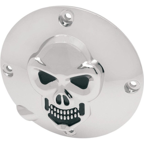PartzBiz HD: 4417457-Drag Specialties Chrome 3 Hole 3-D Skull Derby Cover Harley Sportster XL 94-03 | 1107-0034