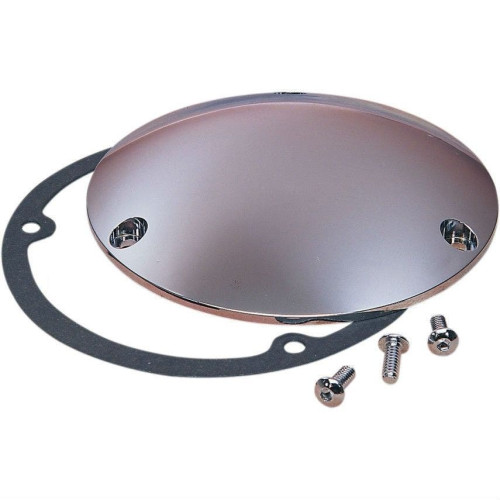 PartzBiz HD: 4417458-Drag Specialties Chrome 3 Hole Die Cast Domed Derby Cover Harley Big Twin 70-98 | DS-375650