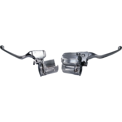 PartzBiz HD: 4417474-Drag Specialties ชุดควบคุมคลัตช์เบรกแบบโครเมียม 4 Harley 21-23 FLTRX/FLTRK |