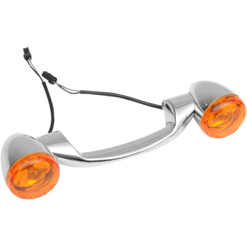 PartzBiz HD: 4417434-Drag Specialties Chrome Bullet Style Rear Turn Signal Bar for Harley 91-08 - 2020-0593