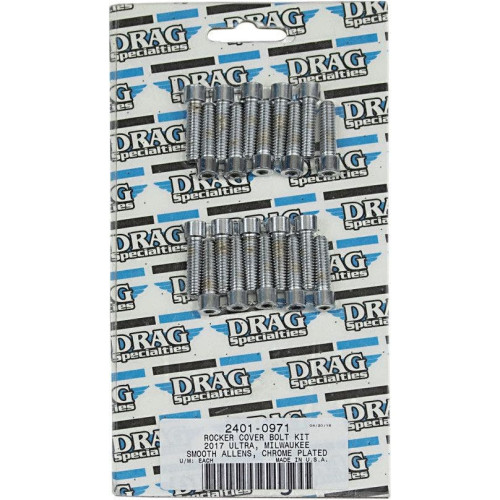 PartzBiz HD: 4417354-Drag Specialties Chrome Rocker Cover Bolt ชุดเปลี่ยน Smooth Head 17-19 Harley Davidson Milwaukee Eight M8 M-Eight Touring Softail ฮาร์ดแวร์ Bolts Nuts Washers เครื่องยนต์
